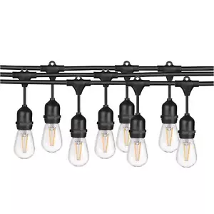24Ft LED Outdoor String Lights, 7 Hanging Edison Shatterproof, 10.5W, S11, 2700K - Picture 1 of 2