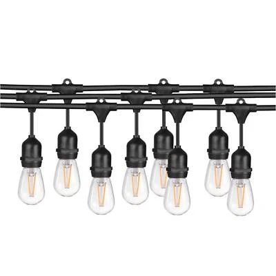 24Ft LED Outdoor String Lights, 7 Hanging Edison Shatterproof, 10.5W, S11, 2700K - Image 1 of 2