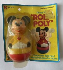 Vintage 1970s Mickey Mouse Roly Poly Kohner Bros - New on Card