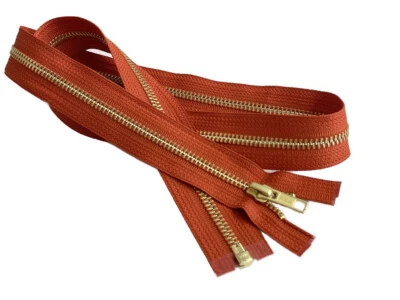 Cremallera metálica de 20 pulgadas YKK #5 latón dorado peso medio separación hecha en EE. UU. Foto 1 de 4