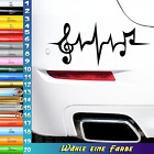 1 x Autoaufkleber mit Herzschlag Musiksymbol 18x7cm Vinyl Sticker im Auto-Design
