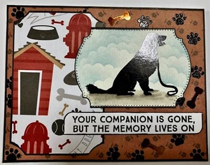 SYMPATHY "Your companion is gone.. memory lives on" - DOG - handmade card by DEE - Picture 1 of 3