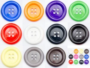 4 Large Clown Plastic Novelty Buttons  38mm = 1.5 inch  51mm = 2 inch 12 Colours - Picture 1 of 27