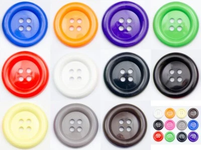 4 Large Clown Plastic Novelty Buttons  38mm = 1.5 inch  51mm = 2 inch 12 Colours - Image 1 of 4