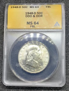 1948-D 50C Franklin DD0 & DDR MS 64 FBL - Picture 1 of 7