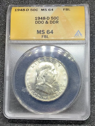 1948-D 50C Franklin DD0 & DDR MS 64 FBL Cover