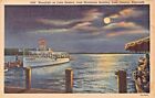 Lake Geneva Wisconsin~Moonlight Cruise On Boat Named Walworth~1957 Postcard