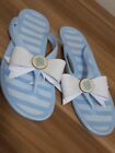 NC Collage Women&#39;s Flipflops Thong Sandals  Ribbon Bow Size 8 .......mixA