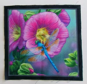 Dragonfly Facing Left - Pink and Yellow Flowers 7" L x 7 1/4" W Picture Frame - Picture 1 of 3