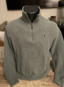 Polo Ralph Lauren Mädchen Jugend Kaschmir Wollmischung 1/4 Reißverschluss grün Pullover Gr. XL - Bild 1 von 4