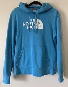 The North Face Hoodie Women Medium Blue & White Hoodie Pullover Sweatshirt - Picture 1 of 9