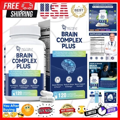 Brain Supplements for Memory & Focus - 120 Capsules with Nootropics - Image 1 of 4
