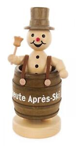 Schneemann Apres Ski Höhe 12cm NEU Miniaturfigur Weihnachtsfigur Holzfigur