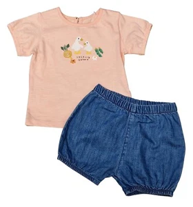 MARKS & SPENCER Baby Girls 2 Piece Set Top Ducks Shorts 9-12 Months MRRP £12 - Picture 1 of 4