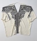Rose & Olive Blouse Woman’s Size X-Large Black and Eggshell color