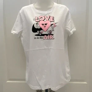 Nike White and Pink Love is in the Air Tshirt Sz Youth XL - Picture 1 of 3