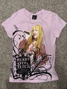 Early 2000s Pink Girls Medium Hannah Montana Disney Graphic T- Shirt (10/12) - Picture 1 of 4