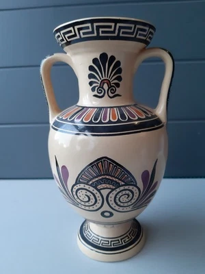 Vintage D.Vassilopoulos Art Handmade Pottery Greek Vase No. 128 Signed - Image 1 of 4