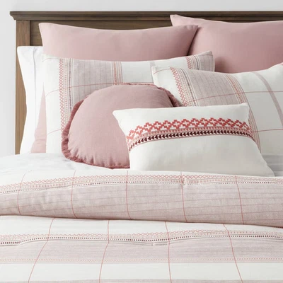 8pc King Stripe Boho Comforter Set Mauve - Threshold - Image 1 of 4