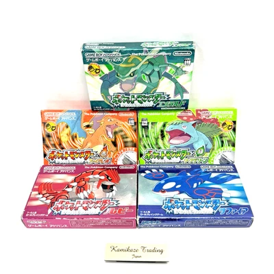 Nintendo Gameboy Advance Pokemon Ruby Sapphire Emerald Red Green set Japan GBA - Image 1 of 4