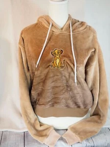 Disney The Lion King Simba Brown Cropped Long Sleeve Sweater size Large - Picture 1 of 7