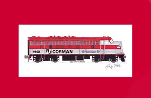 RJ Corman FP7 #1940 11"x17" stampa opaca firmata Andy Fletcher - Foto 1 di 1