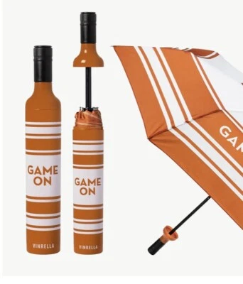 VINRELLI NUEVO CON ETIQUETAS Juego Sobre Botella Paraguas Naranja/Blanco Foto 1 de 4