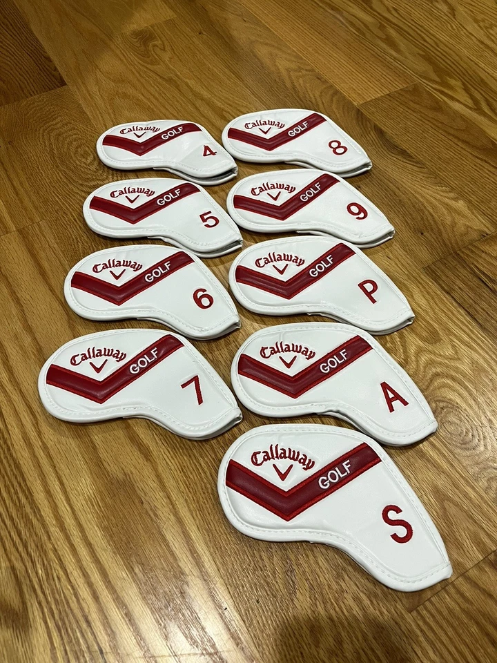 [MAGNETIC] Callaway Iron Head Cover 9 Pcs 4-P, A, S (White & Red) - Image 1 of 1
