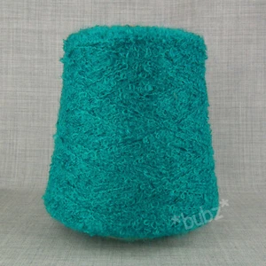 SOFT WOOL MOHAIR LOOP BOUCLE YARN 400g CONE JADE TURQUOISE DOUBLE KNITTING DK - Picture 1 of 2