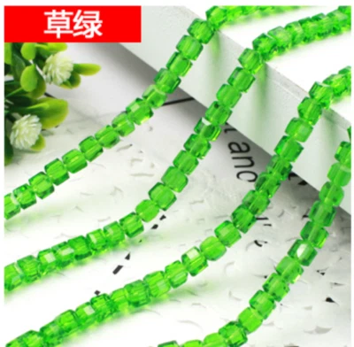 4mm 6mm 8mm Square Crystal Glass loose spacer Beads Jewelry Making Crafts Bead - Image 1 of 4