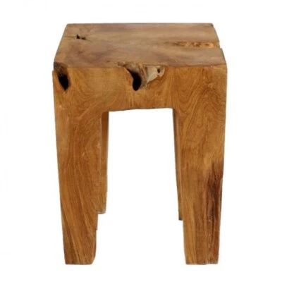 Hocker aus Teakholz ca. 40 cm lasiert Holz Sitz-Hocker Dekohocker wohnfreuden - Bild 1 von 3
