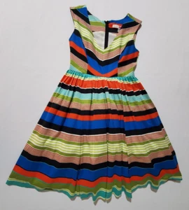 Anthropologie Tracy Reese Dolce Vita Frock Dress Size 0 Multi Stripe Silk Blend - Picture 1 of 5