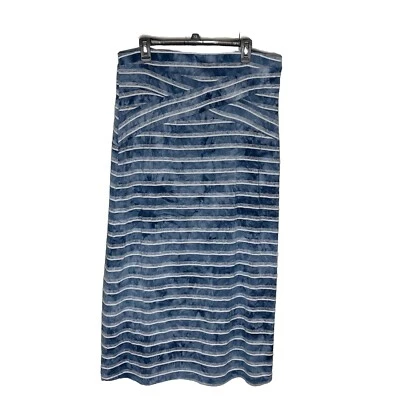 Maxi Falda One World Grande Tejida Rayas Tie-Dye Entrecruzada Azul Cintura Elástica Foto 1 de 4