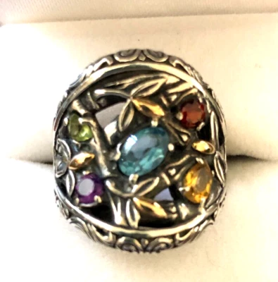 NWOT-PHILLIP GAVRIEL STERLING SILVER SEMI PRECIOUS STONE SADDLE RING, SIZE 7 - Image 1 of 4