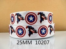 Captain America Ribbon 1" (25mm) Wide ...1m is only £1.49.....UK SELLER FREE P&P
