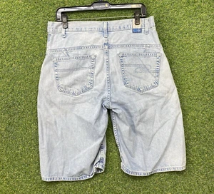 Vintage Levis Jean Shorts Mens 42 L2 Silver Tab Baggy Fit Skater JNCO Light Wash - Picture 1 of 14