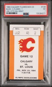 11/23/1984 JOEL OTTO Makes NHL DEBUT Ticket STUB *PSA 7* Calgary FLAMES GREAT - Picture 1 of 2
