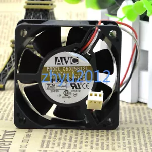 100% Test 1pc AVC C6025B12L 12V 0.12A 6CM 6025 3-wire Double Ball Cooling Fan - Picture 1 of 2