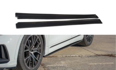 MAXTONDESIGN Side Skirts Add On Diffusers Maxton Design Gloss Black ABS For Audi Q8 S Line