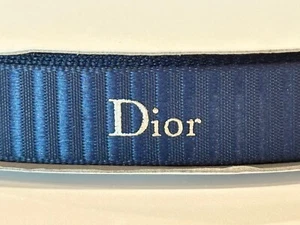 Dior Ribbon Xmas AOG Blue Satin w/Silver Logo 16 MM Roll of 50 Meter Holiday 24 - Picture 1 of 6