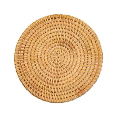 Natural Rattan Coaster Woven Trivet Handmade Round for Hot Dishes Diameter 5 - Image 1 of 4