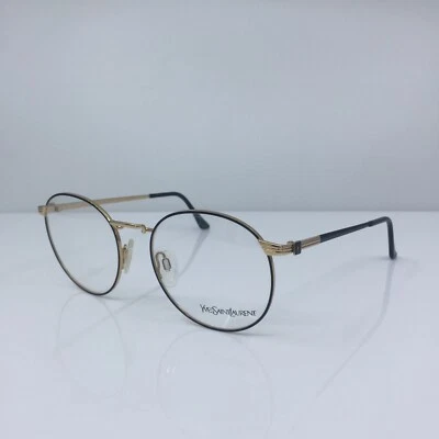 NUEVAS GAFAS VINTAGE YSL Saint Laurent 4002 Y104 C. Negro y Dorado 52-18mm Italia Foto 1 de 4