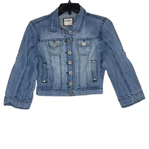Highway Jeans Girls Denim Jacket Size Small Blue Roll Tab Sleeves - Picture 1 of 7