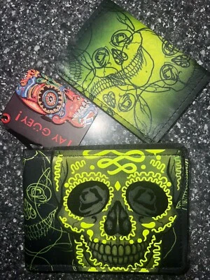 Ay Guey Mens Skull Green Wallet Card Holder - Image 1 of 4
