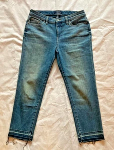 Chaps Damen blau Jeans Größe 6 zierlich ausgefranste Enden Madden Capri-Stil - Bild 1 von 5
