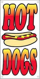 Insegna Concessione Striscione Vinile Hot Dogs 20x48 Pollici - Verticale - Foto 1 di 1