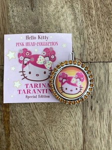 TARINA TARANTINO HELLO KITTY PINK HEAD AFRO SWAROVSKI HAIR CLIP PIN BARRETTE NEW - Picture 1 of 3