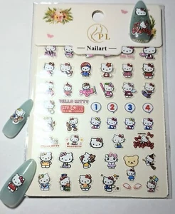 Hello Kitty 5D Art Nails Stickers Women Girls Nail Art Decoration DIY - Picture 1 of 24
