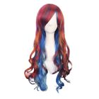 Ombre Halloween Colored Wig Rainbow Synthetic Wig Long Wavy Wigs  Women