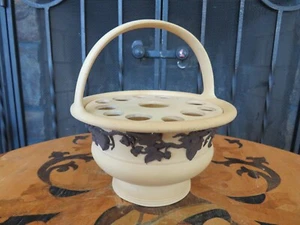 Rare Wedgwood Caneware Yellow Bough Pot Black Grapevine & Handle (c.1872) - Picture 1 of 17